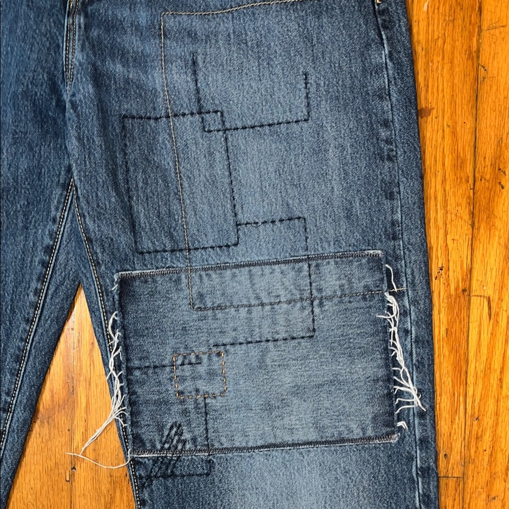 Banana Republic Patchwork Stylish Blue Denim Jean… - image 7